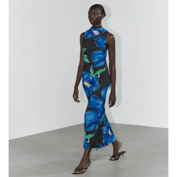 Zara Flowy Print Dress - Picture 1 of 5